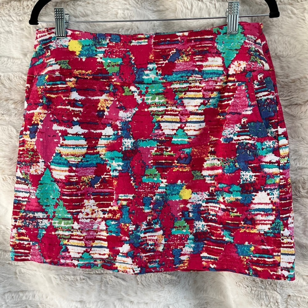 Attyre NY Women's Red Multicolor Golf Skort Athletic Skirt Size 10‎ Activewear